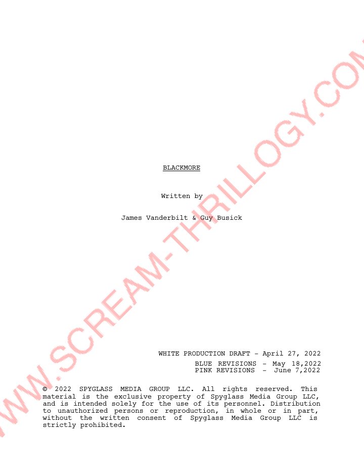 Scream VI screenplay first page