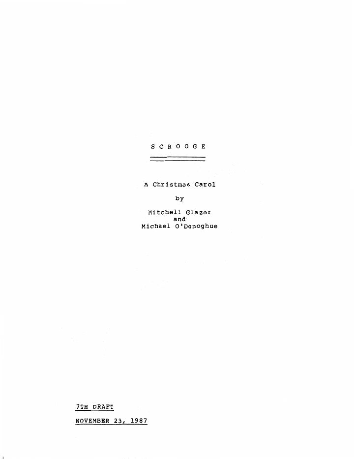 Scrooged screenplay first page