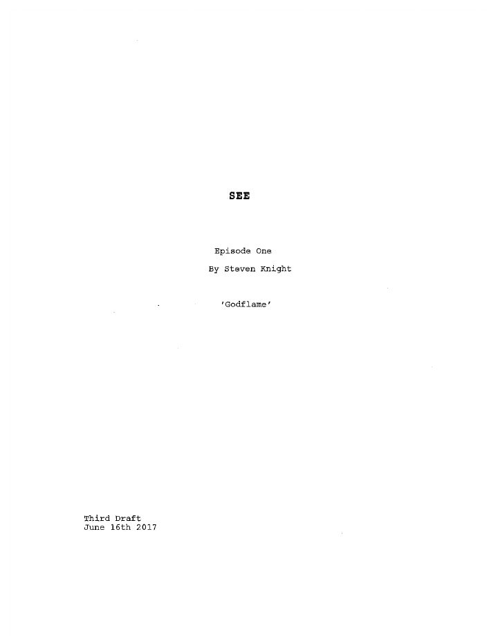 See: 101: Pilot screenplay first page