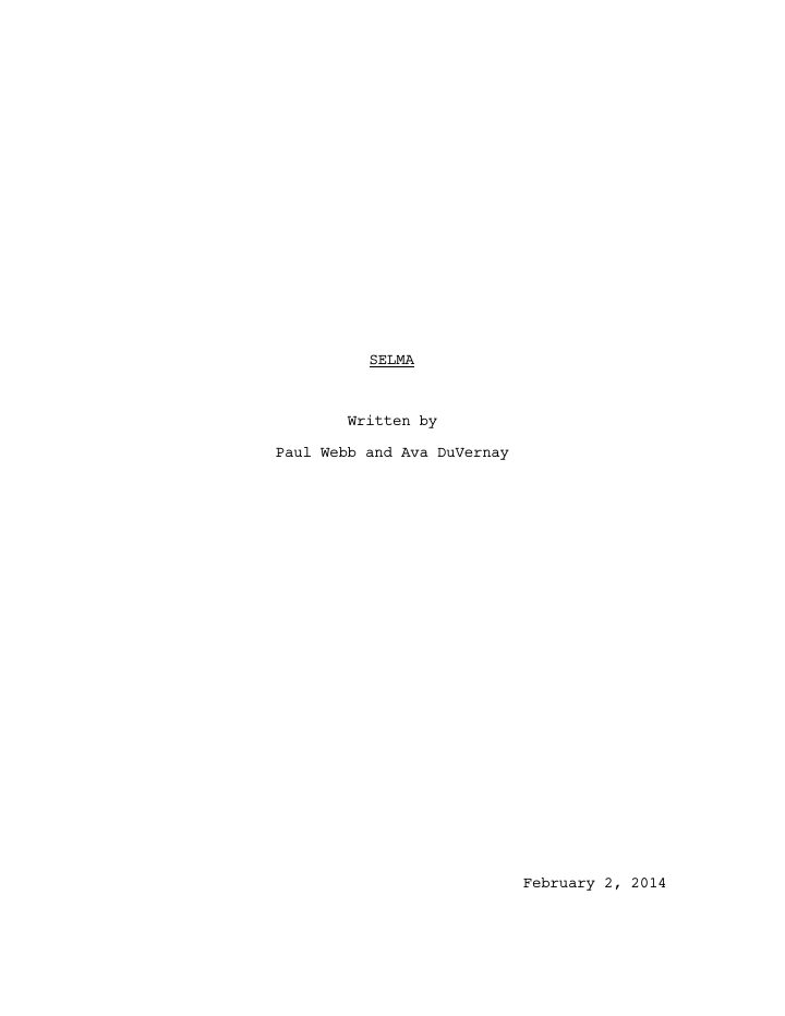 Selma screenplay first page