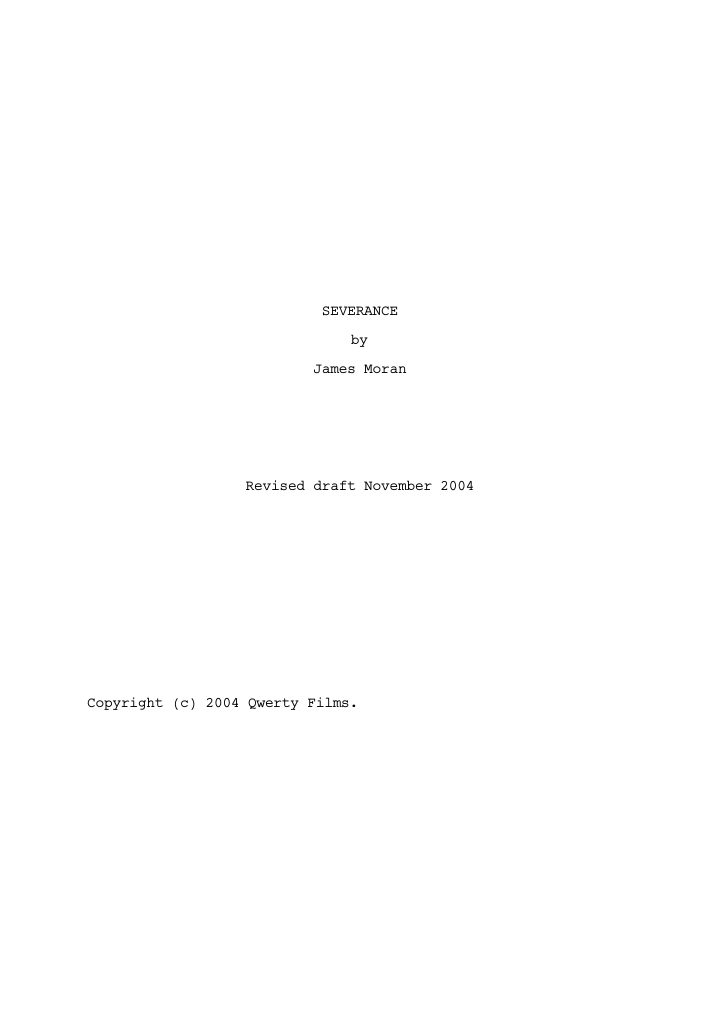 Severance screenplay first page