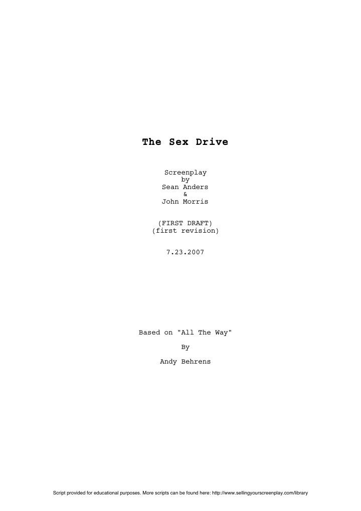Sex Drive screenplay first page