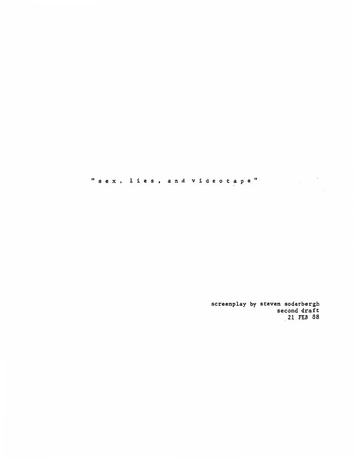 Sex, Lies, and Videotape screenplay first page