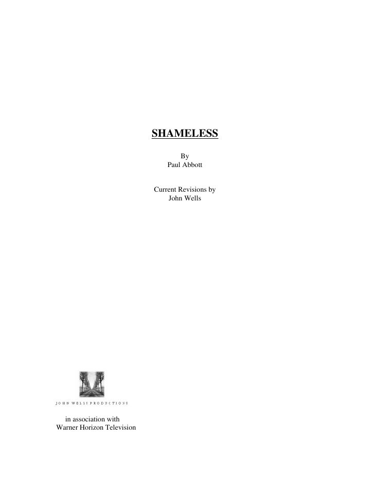Shameless: 101: Pilot screenplay first page
