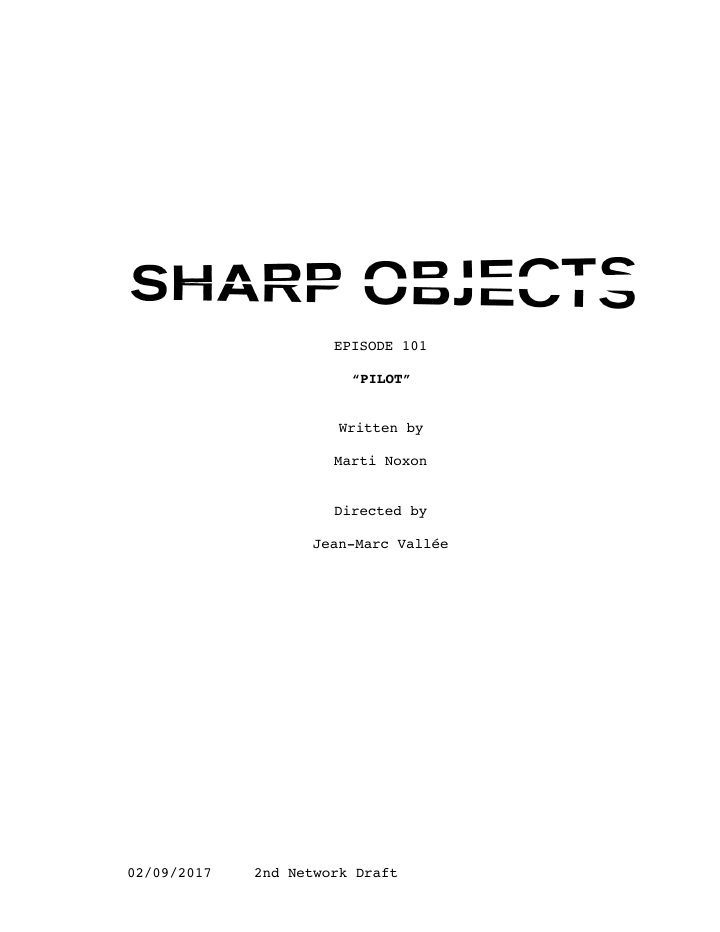Sharp Objects: 101: Vanish screenplay first page