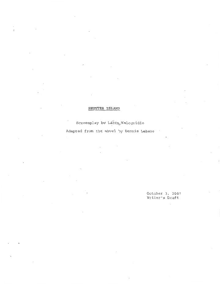 Shutter Island screenplay first page