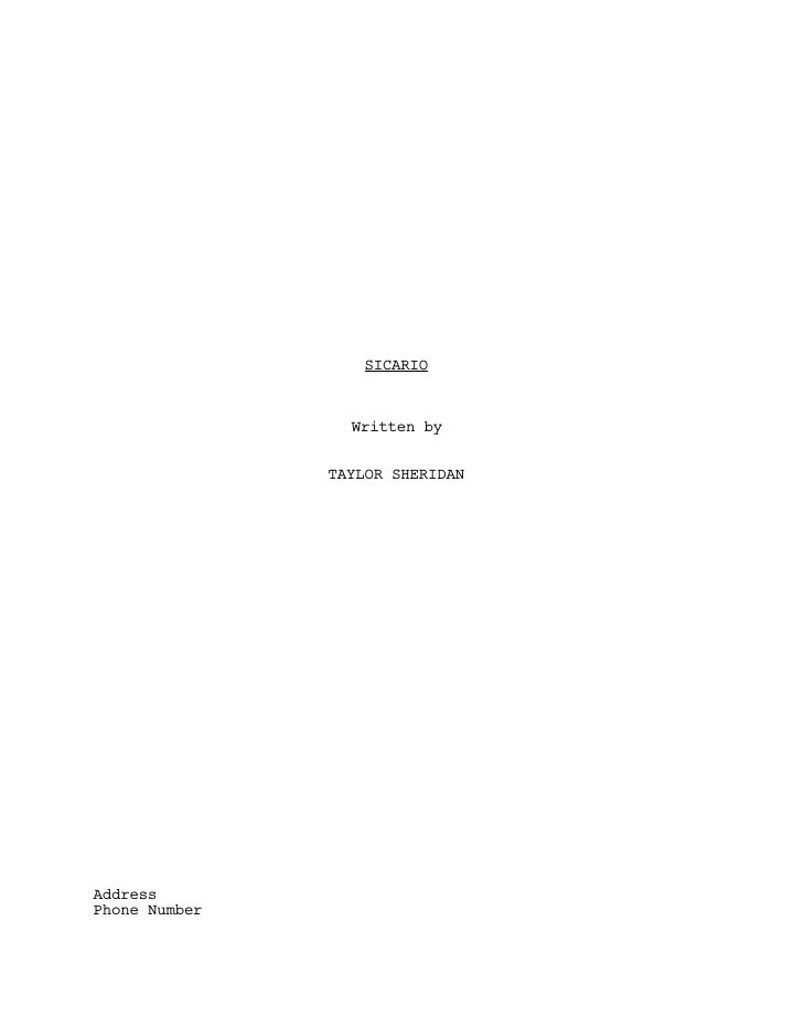 Sicario screenplay first page