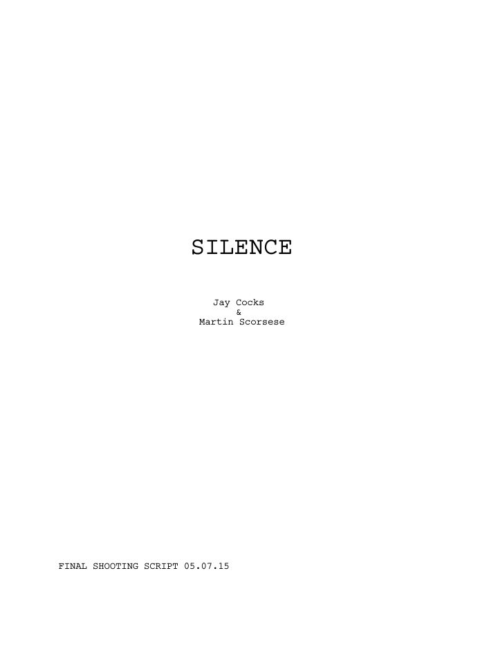 Silence screenplay first page