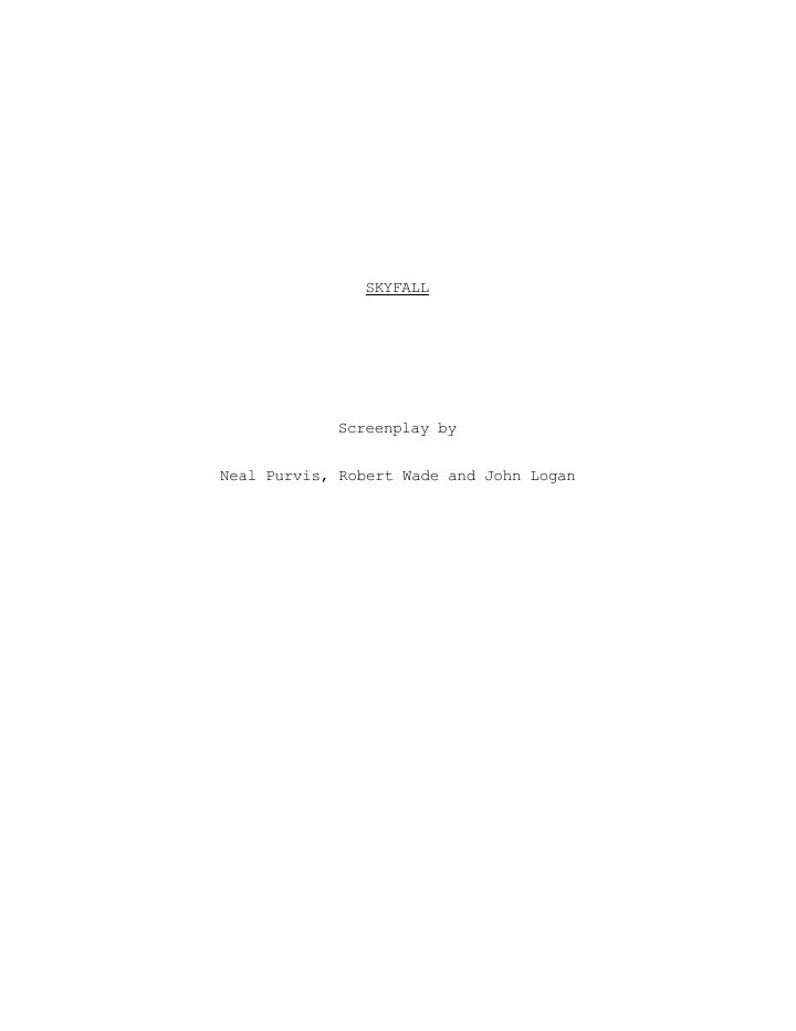 Skyfall screenplay first page