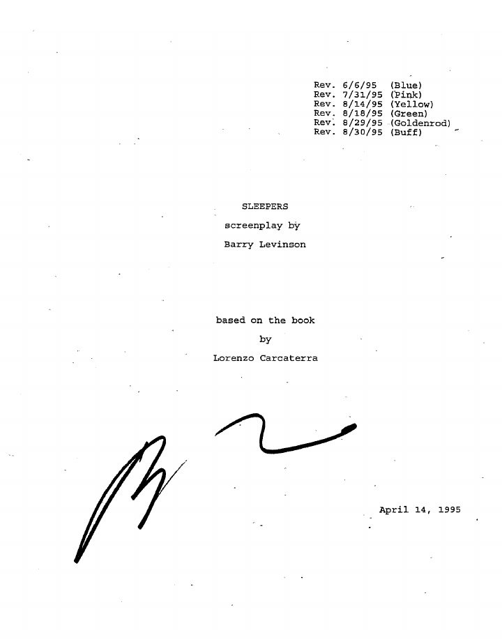 Sleepers screenplay first page