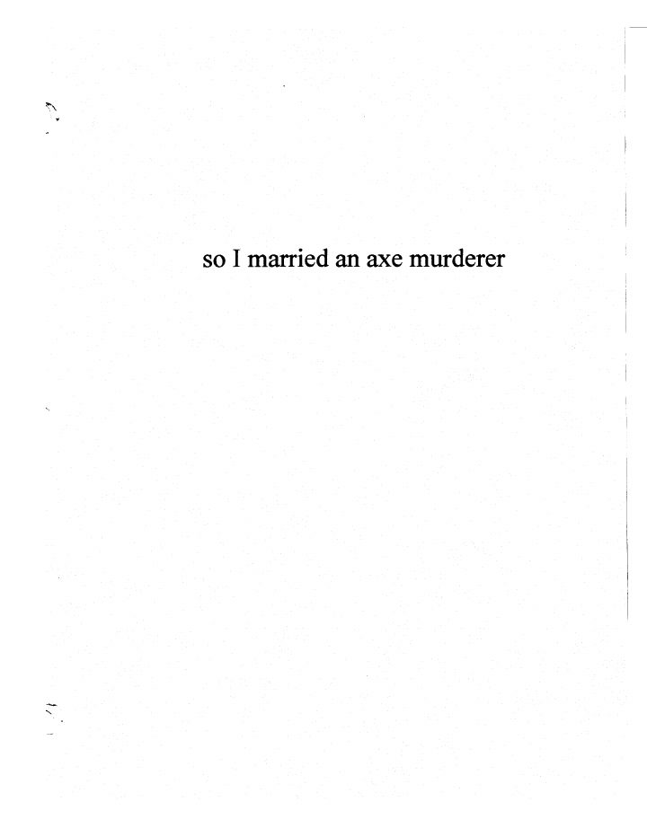 So I Married An Axe Murderer screenplay first page