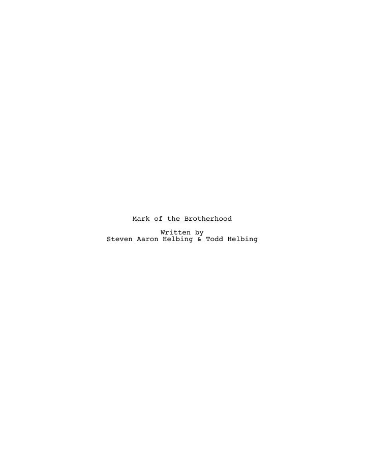 Spartacus: 108: Mark of the Brotherhood screenplay first page