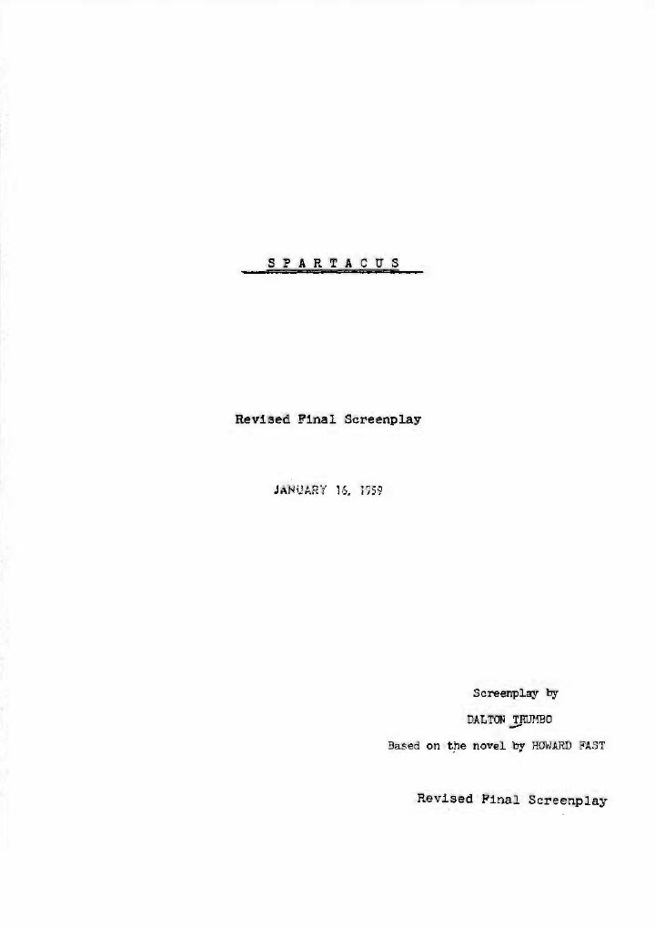 Spartacus screenplay first page