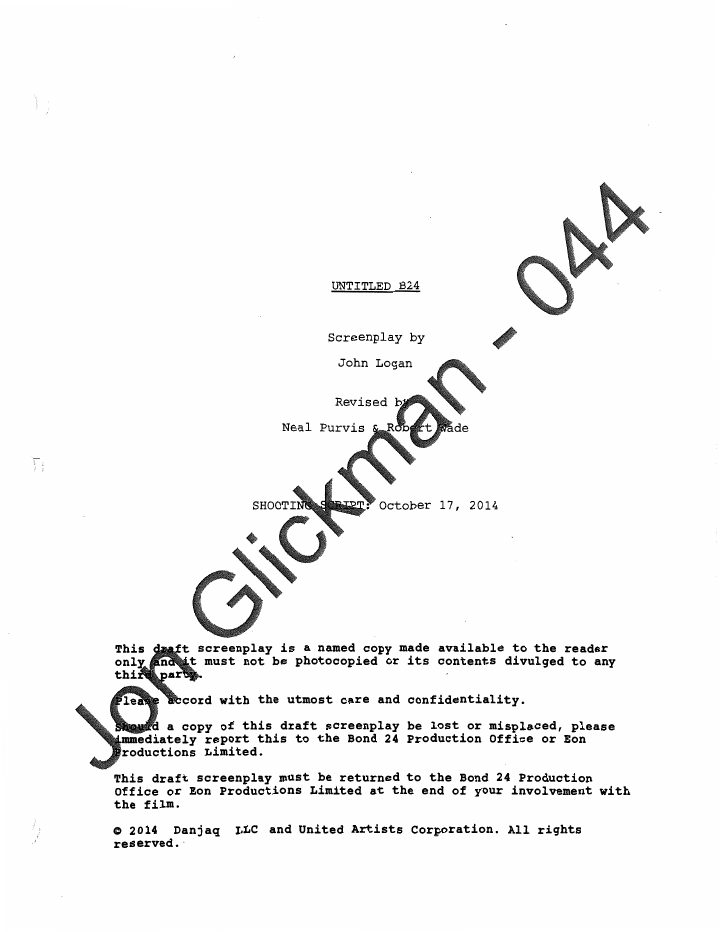 Spectre screenplay first page