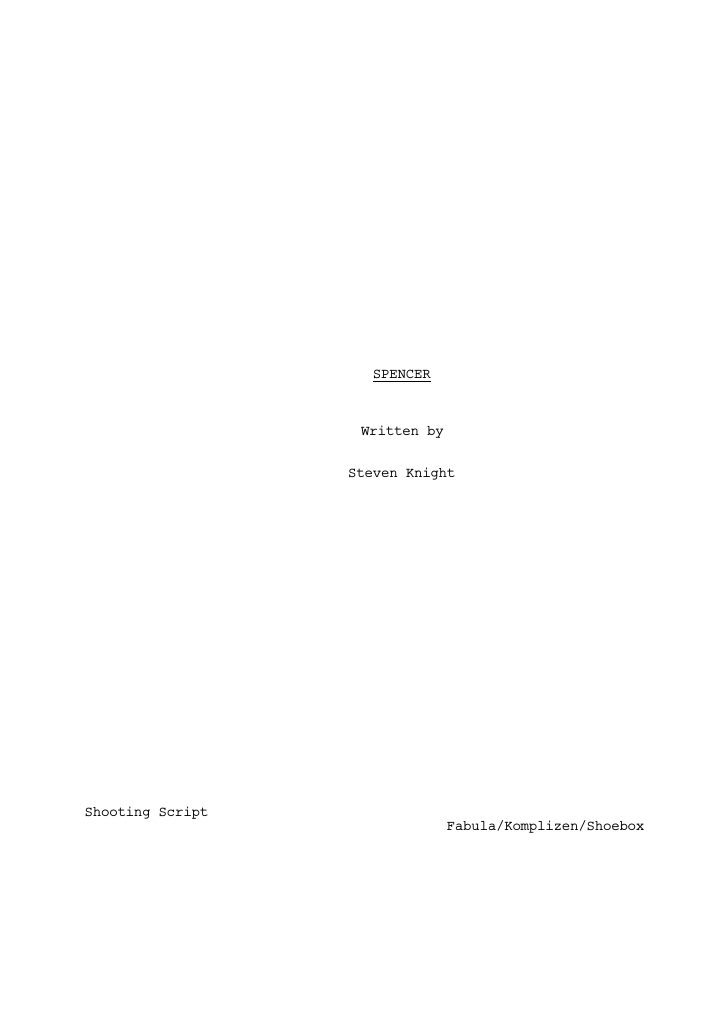 Spencer screenplay first page