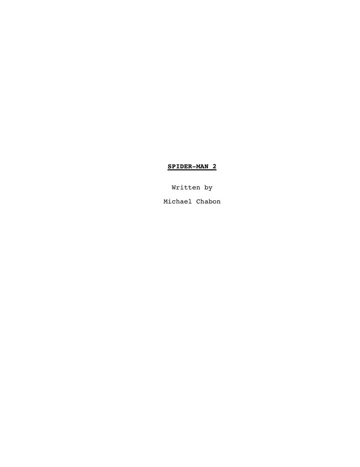 Spider-Man 2 screenplay first page
