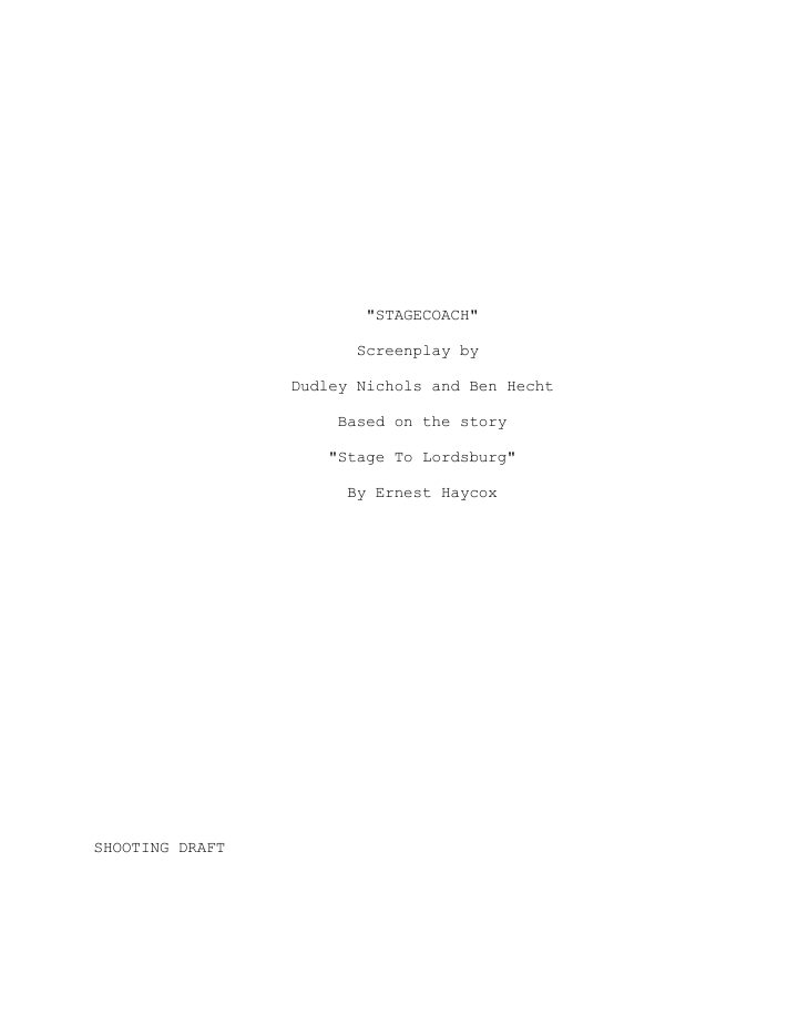 Stagecoach screenplay first page
