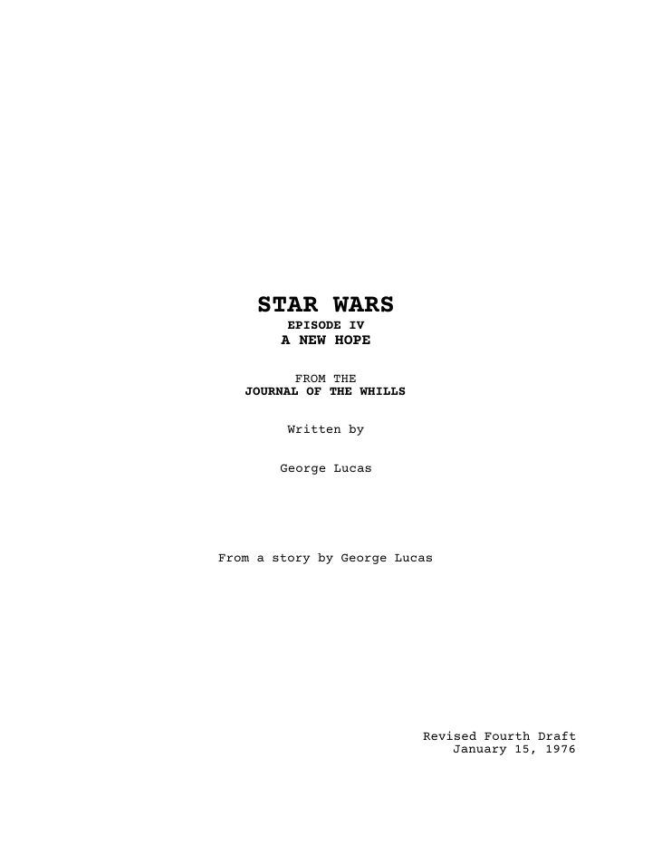 Star Wars: Episode IV - A New Hope screenplay first page
