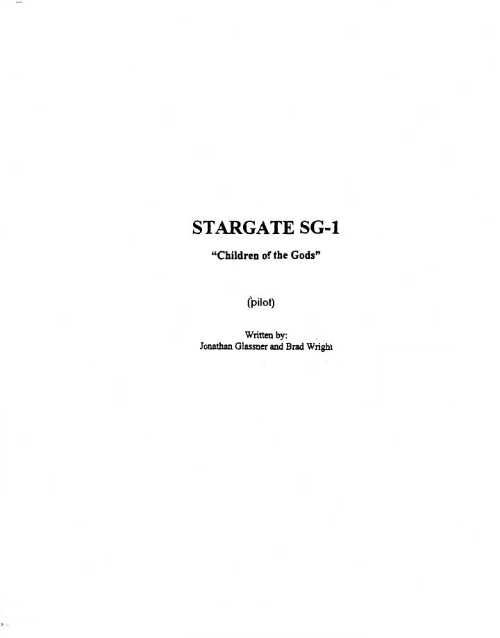 Stargate SG-1: 101: Children of the Gods screenplay first page
