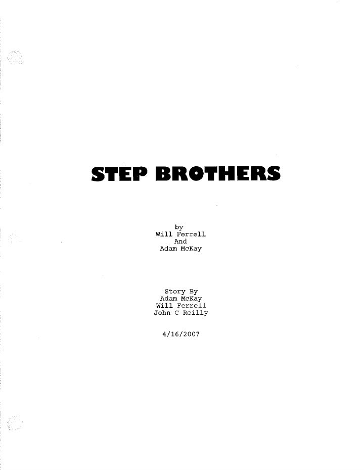 Step Brothers screenplay first page