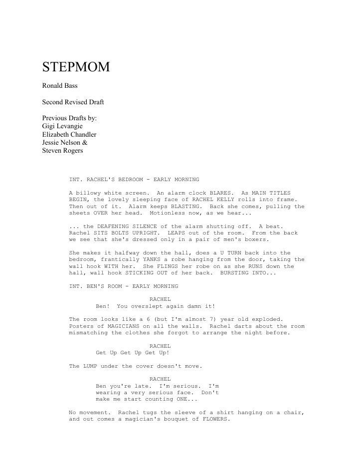 Stepmom screenplay first page
