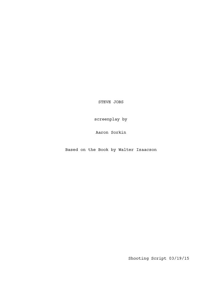 Steve Jobs screenplay first page