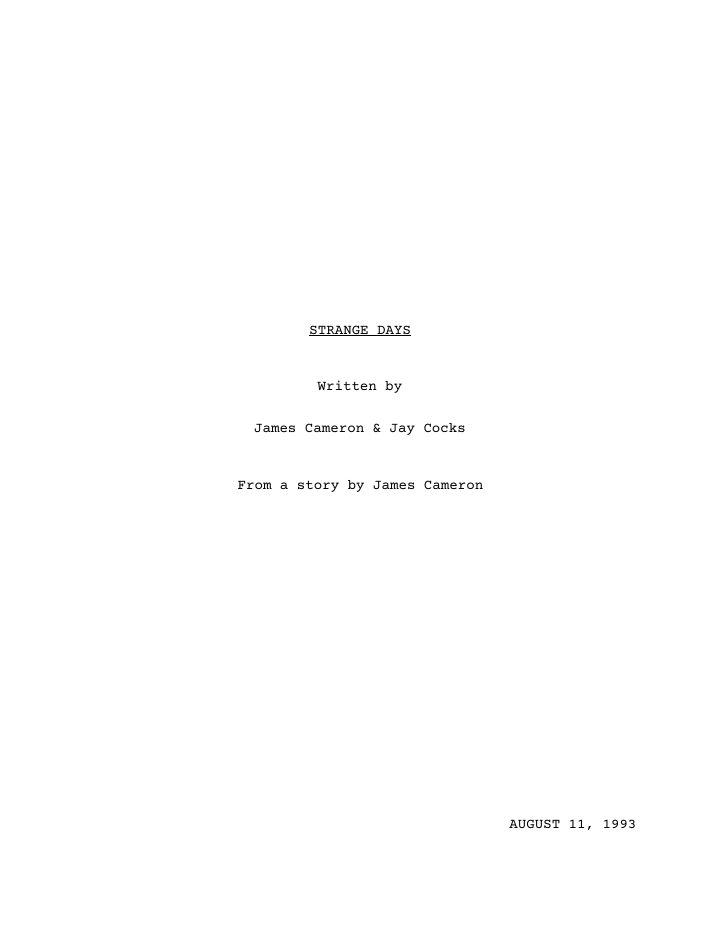 Strange Days screenplay first page