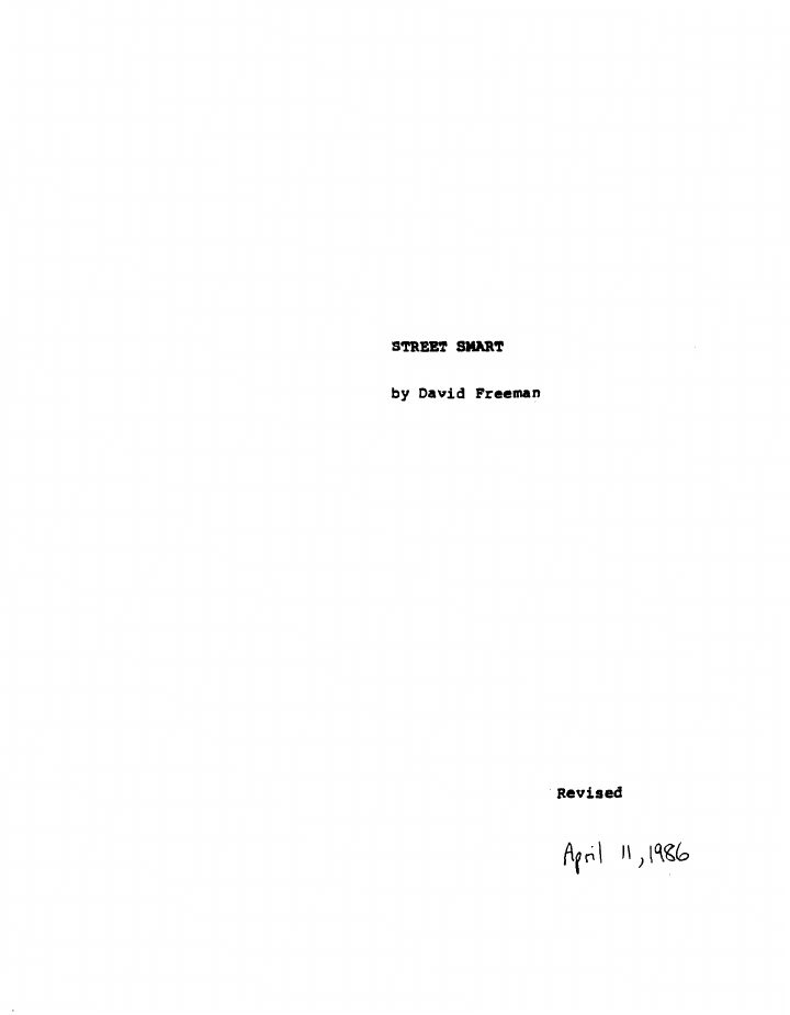 Street Smart screenplay first page