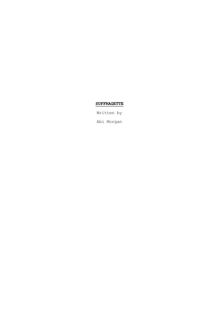 Suffragette screenplay first page