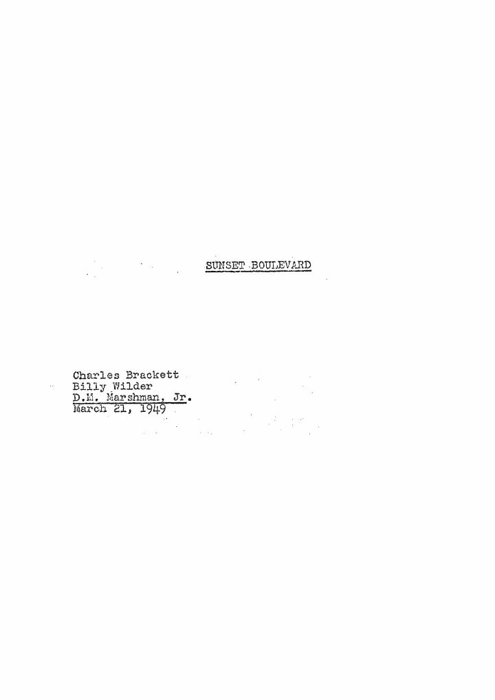 Sunset Boulevard (1950) screenplay PDF first page