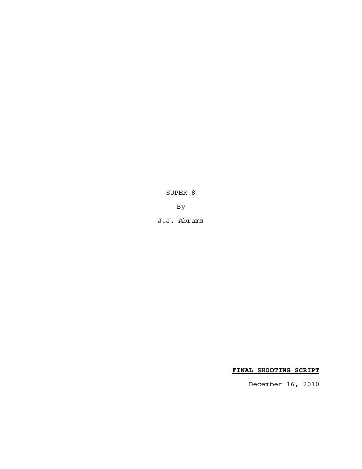 Super 8 screenplay first page