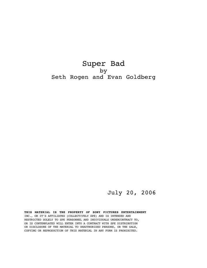 Superbad screenplay first page
