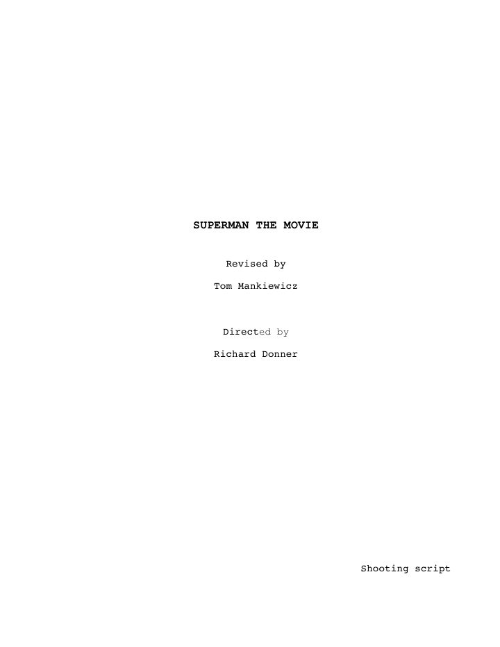 Superman screenplay first page