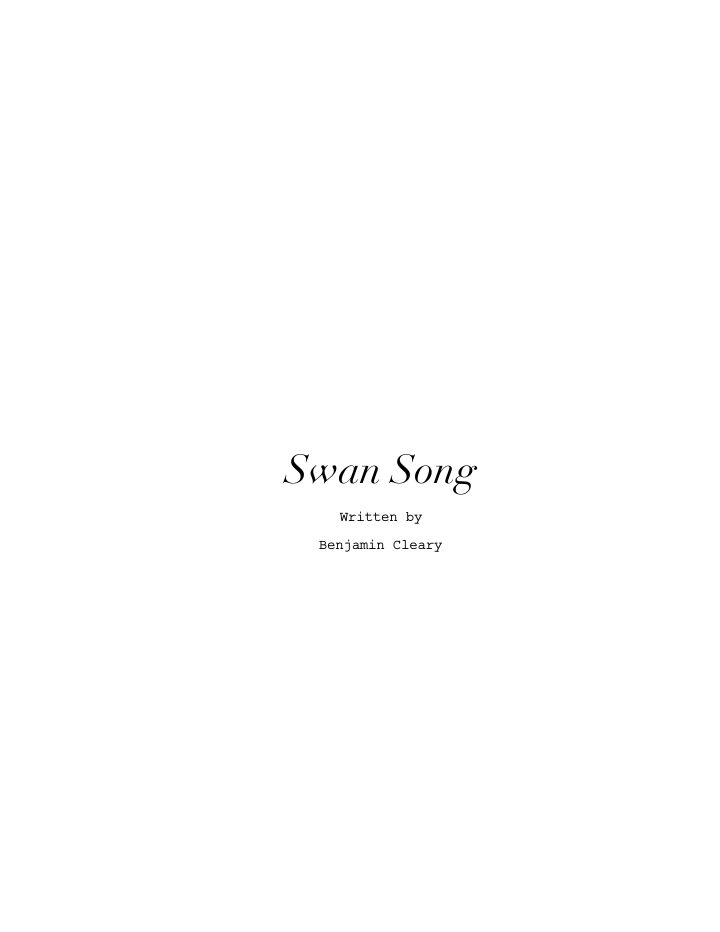 Swan Song screenplay first page