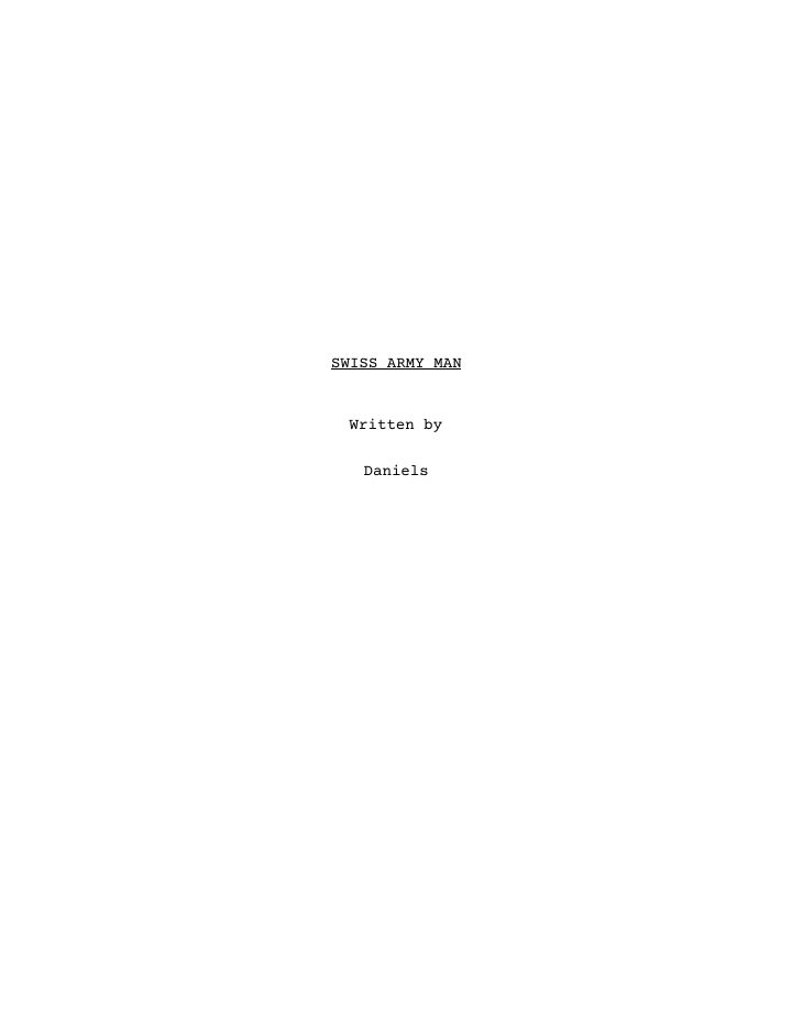 Swiss Army Man screenplay first page