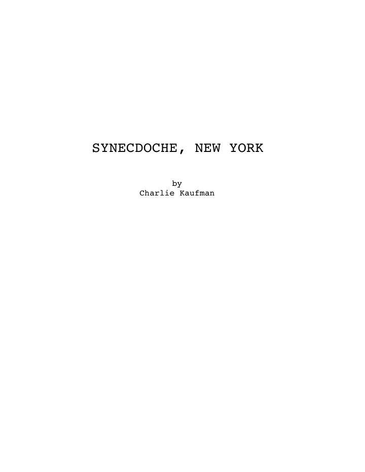 Synecdoche, New York screenplay first page