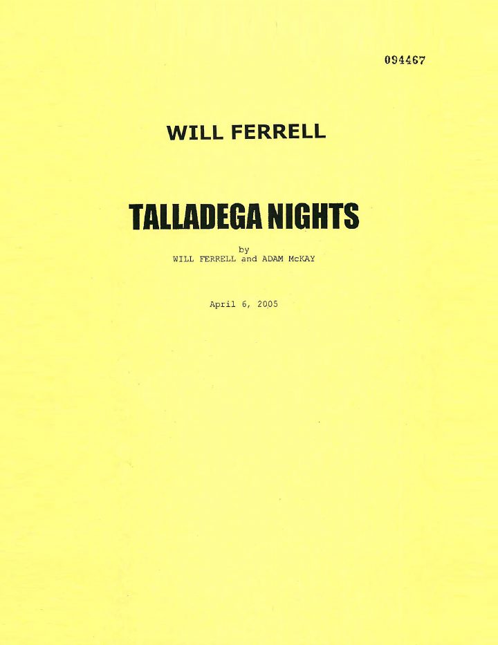 Talladega Nights: The Ballad of Ricky Bobby screenplay first page
