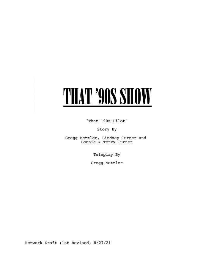 That '90s Show: 101: That '90s Pilot screenplay first page