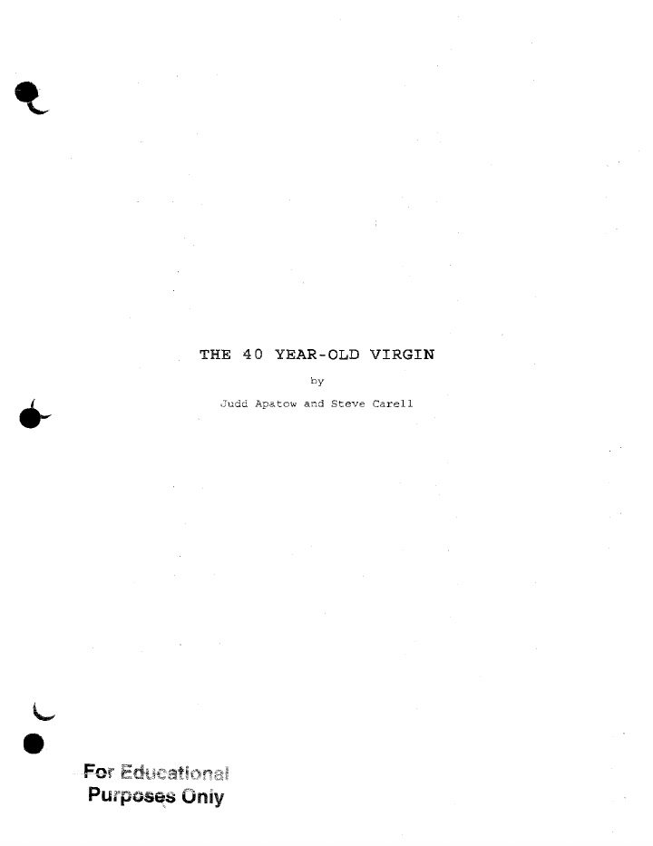 The 40-Year-Old Virgin screenplay first page