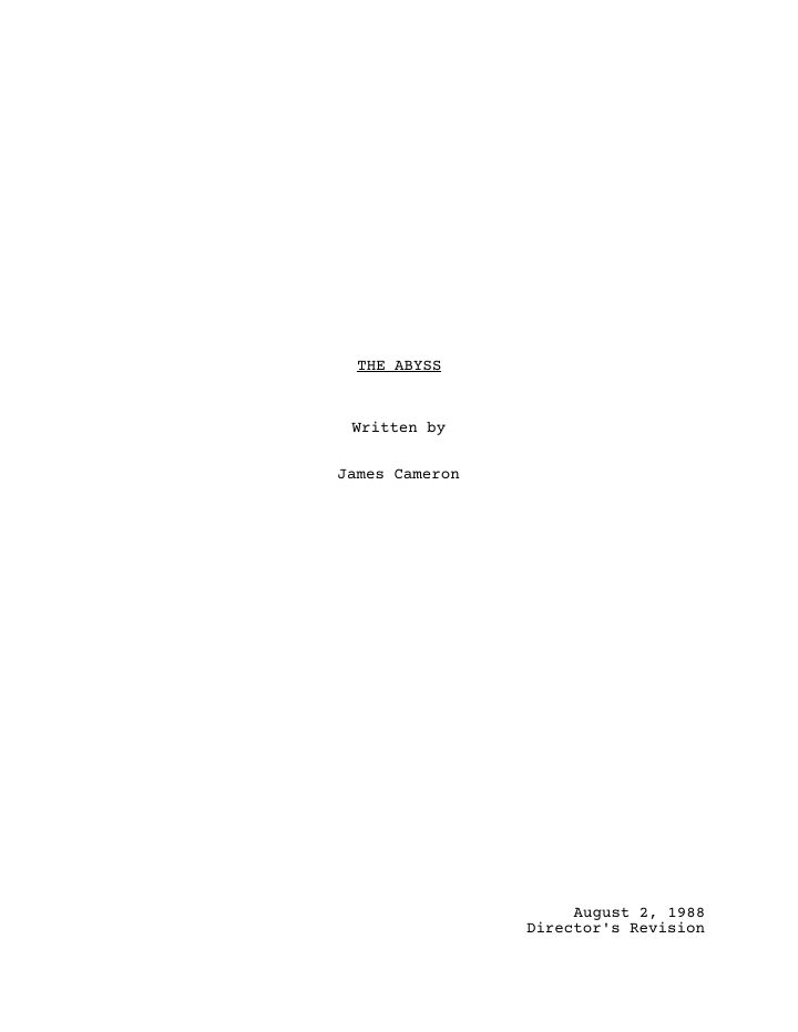 The Abyss screenplay first page