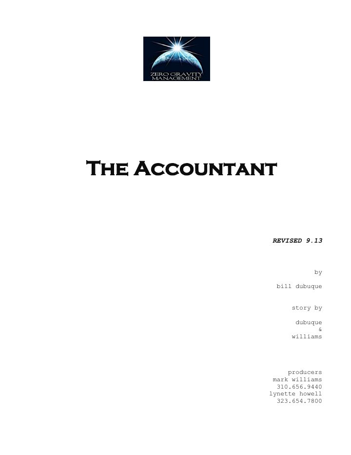 The Accountant screenplay first page