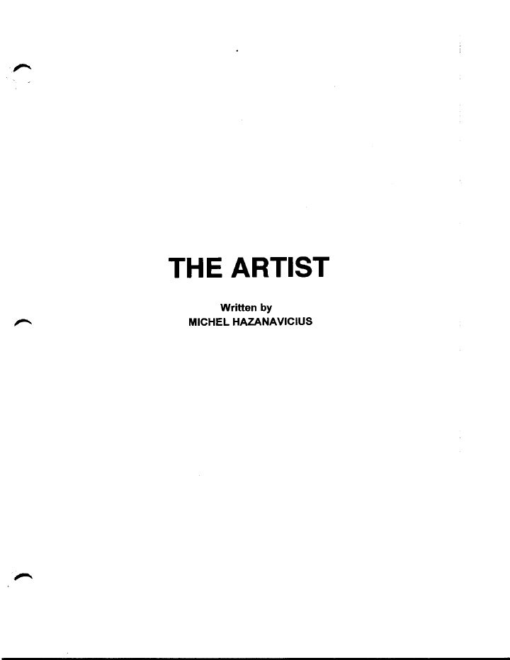 The Artist screenplay first page