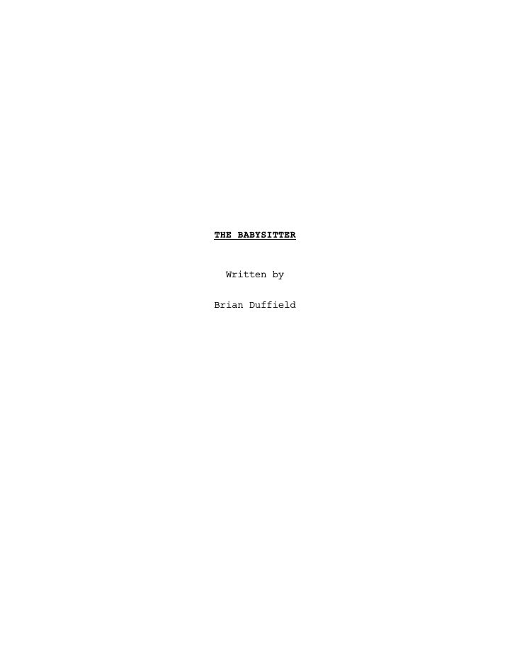 The Babysitter screenplay first page