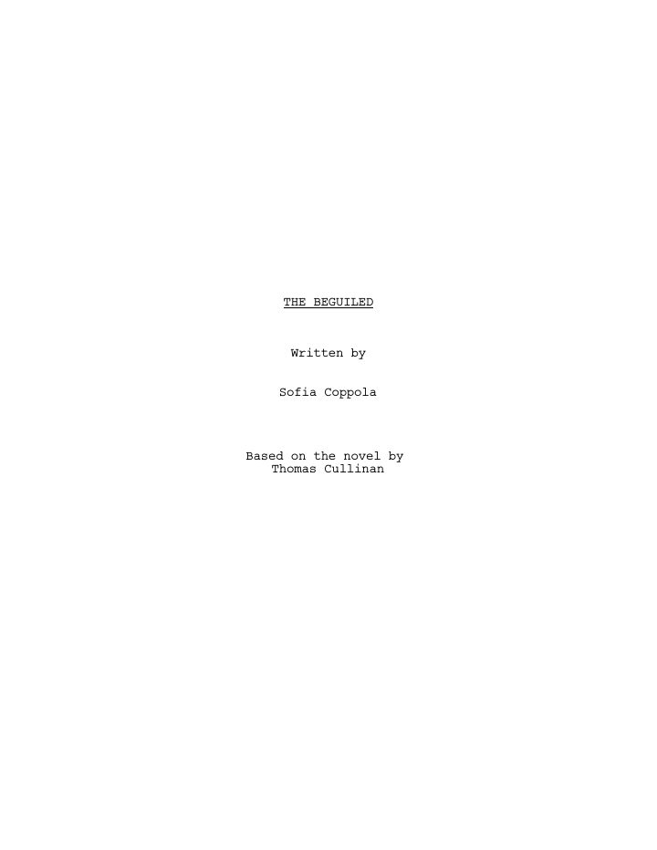 The Beguiled screenplay first page