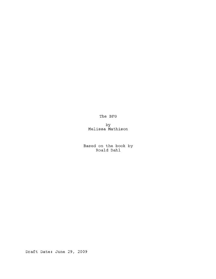 The BFG screenplay first page