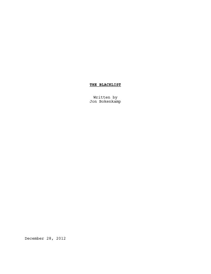 The Blacklist: 101: Pilot screenplay first page