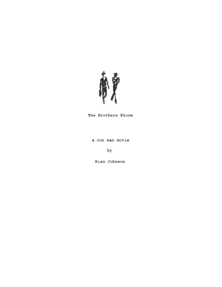 The Brothers Bloom screenplay first page
