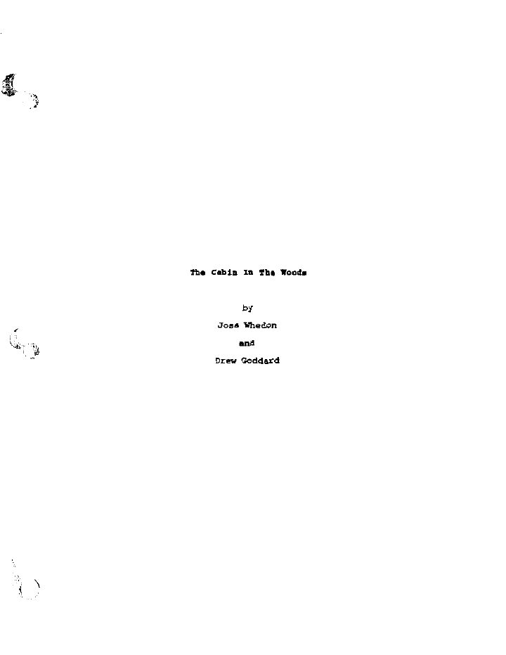 The Cabin in the Woods screenplay first page