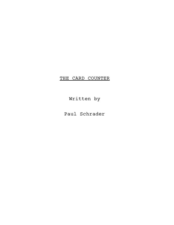 The Card Counter screenplay first page