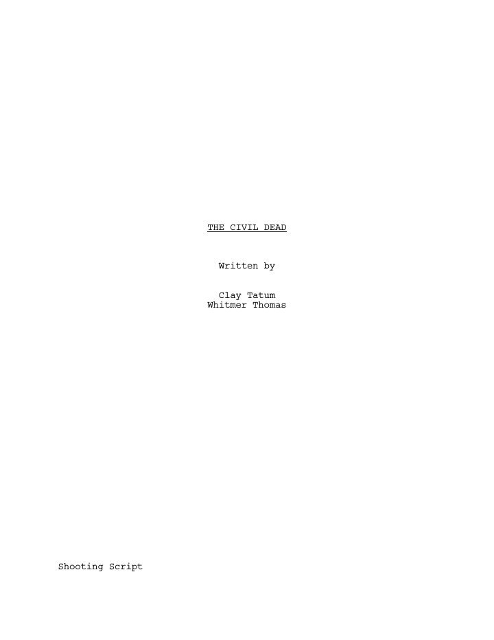 The Civil Dead screenplay first page